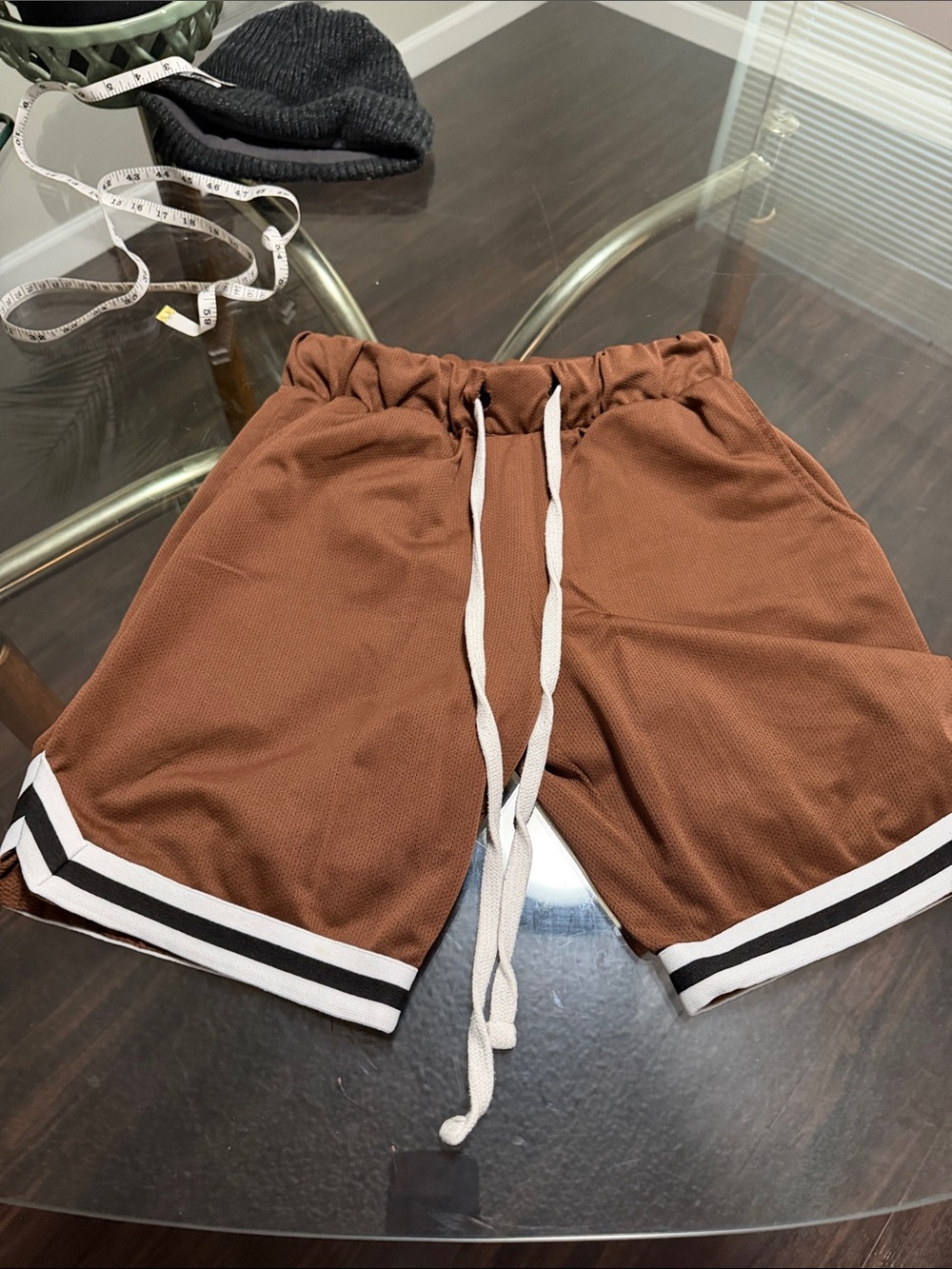 BoohooMen's Brown Athletic Drawstring Shorts 6”